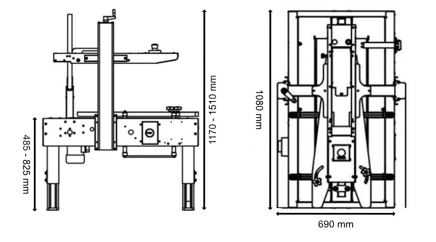 Dimensions-fermeuse-de-caisse-semi-automatique-économique
